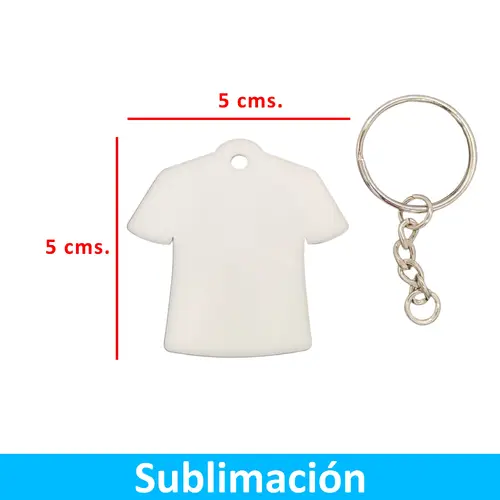Llavero Acrílico Sublimable Camiseta NI20 BLANCO