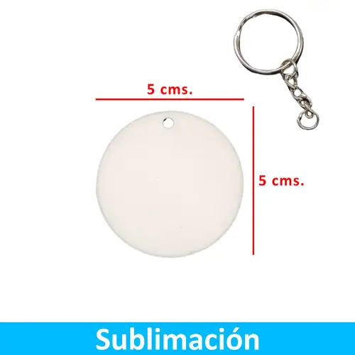 Llavero Acrílico Sublimable Redondo NI45 BLANCO