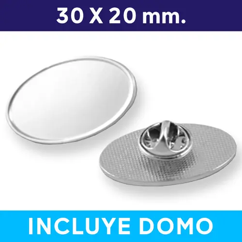 Piocha con Domo Ovalado PLATEADO OVA01 (pins)