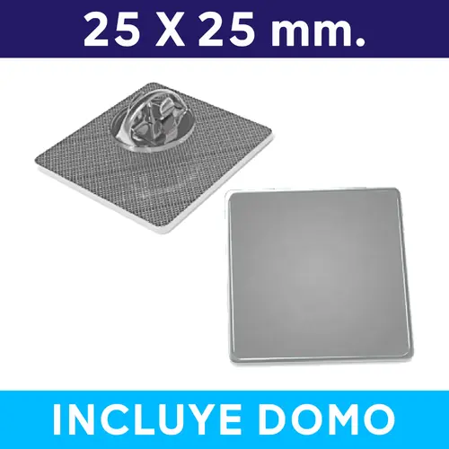 Piocha con Domo Broche Cuadrado PLATEADO (pins)