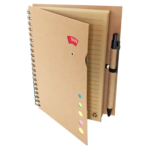 Set Cuaderno - Libreta - Memo set Tapa Cartón + Bolígrafo N22