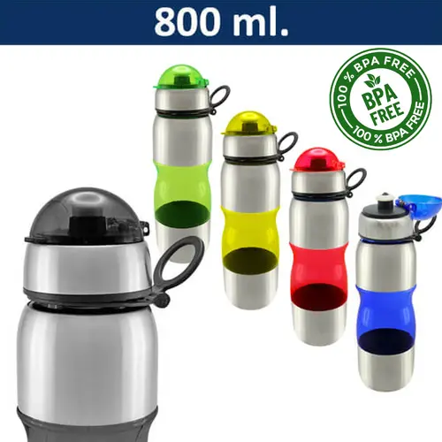 Botella Plástica + Acero Inoxidable Caramayola Deportivo M25