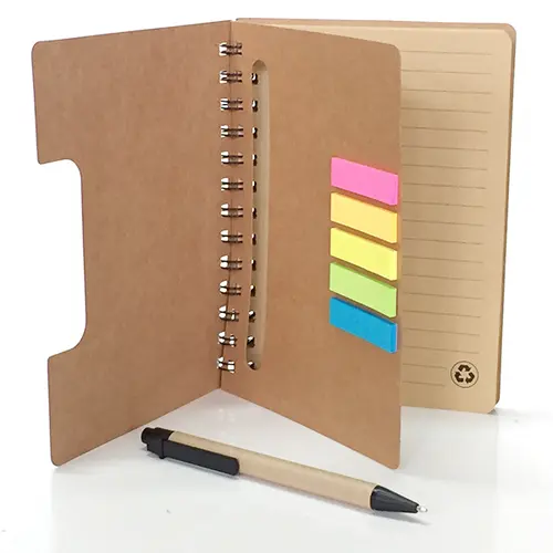 Set Cuaderno - Libreta - Memo set Tapa Cartón + Bolígrafo N20