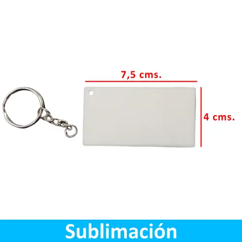 Llavero Acrílico Sublimable Rectangular NI25 BLANCO