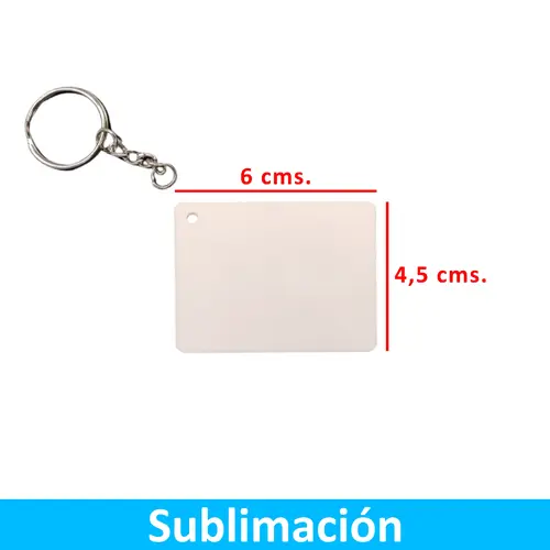 Llavero Acrílico Sublimable Rectangular NI50 BLANCO