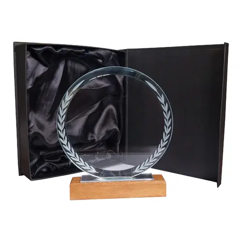 Galvano Cristal Base de Madera BLAS 29