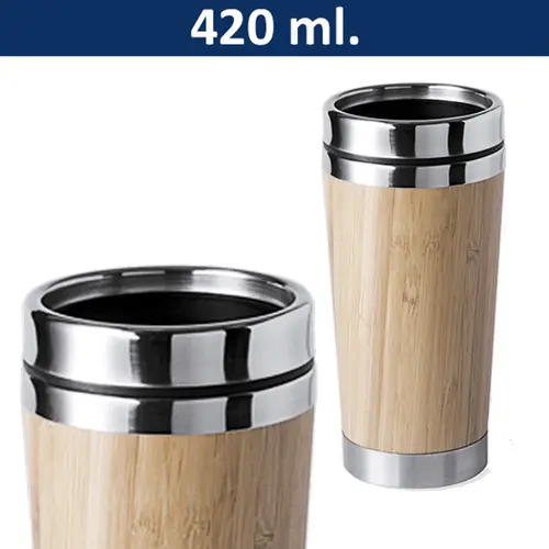 Mug Tazón Térmico Bamboo / Acero Inoxidable M2