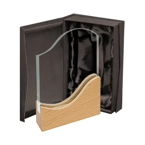 Galvano Cristal Base de Madera BLAS 26