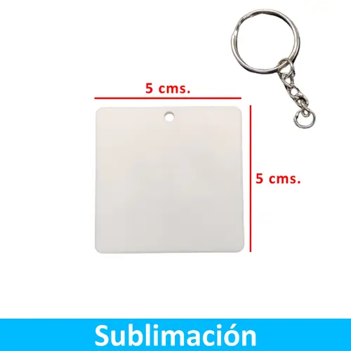 Llavero Acrílico Sublimable Cuadrado NI40 BLANCO